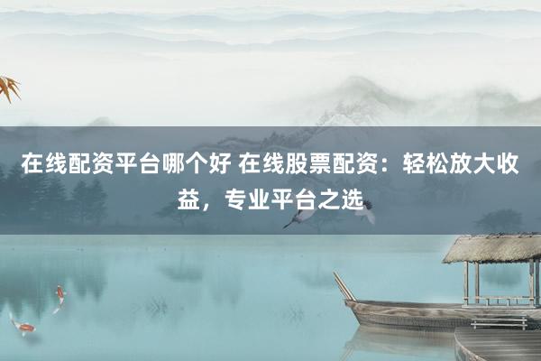在线配资平台哪个好 在线股票配资：轻松放大收益，专业平台之选