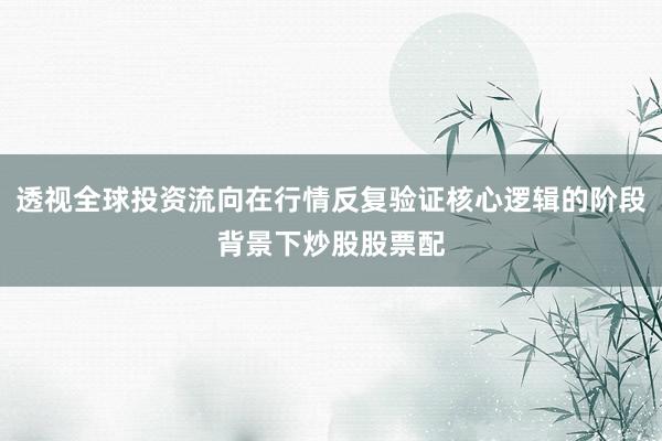 透视全球投资流向在行情反复验证核心逻辑的阶段背景下炒股股票配