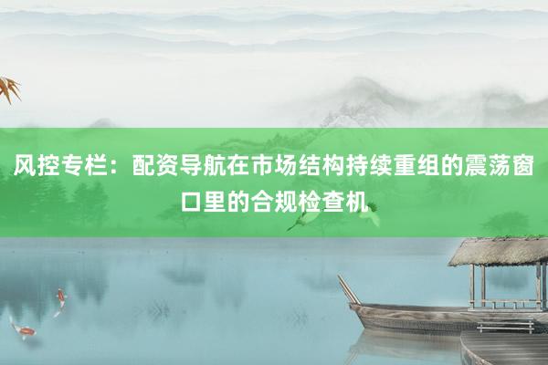风控专栏：配资导航在市场结构持续重组的震荡窗口里的合规检查机
