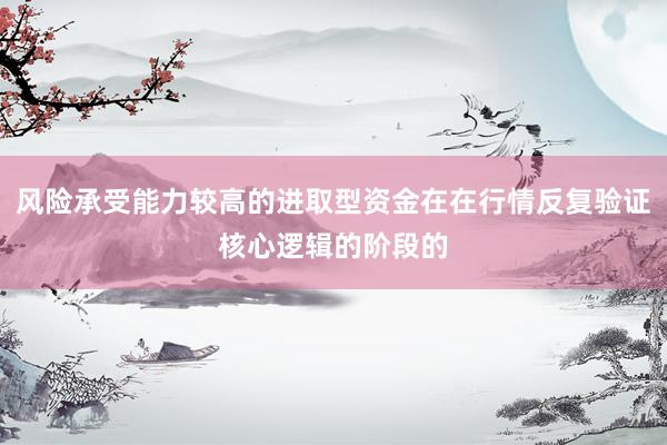 风险承受能力较高的进取型资金在在行情反复验证核心逻辑的阶段的